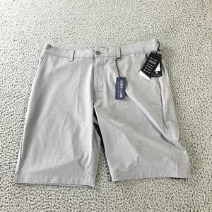TravisMathew Rick Shorts Mens 36 Gray Chino Golf Performance Stretch Flat Front